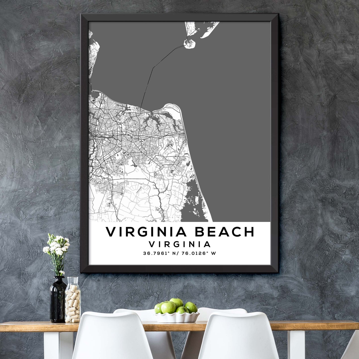 Virginia-Beach,Virginia Map Print