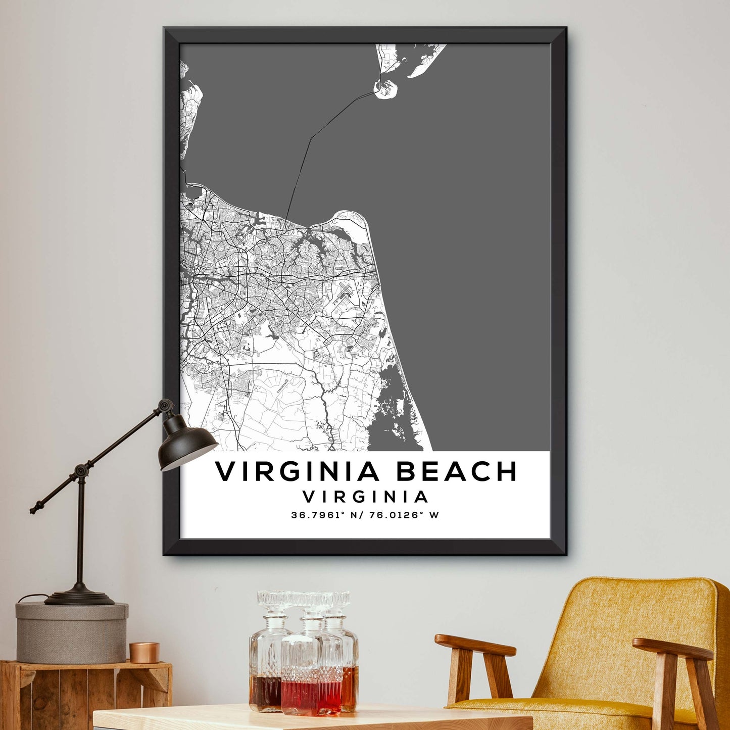 Virginia-Beach,Virginia Map Print