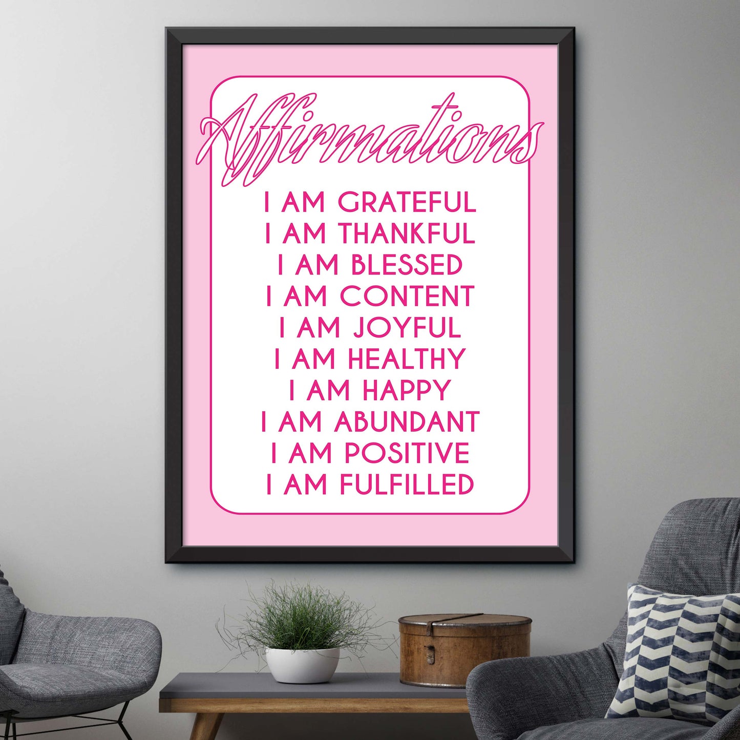 Afirmations I Am Grateful Poster