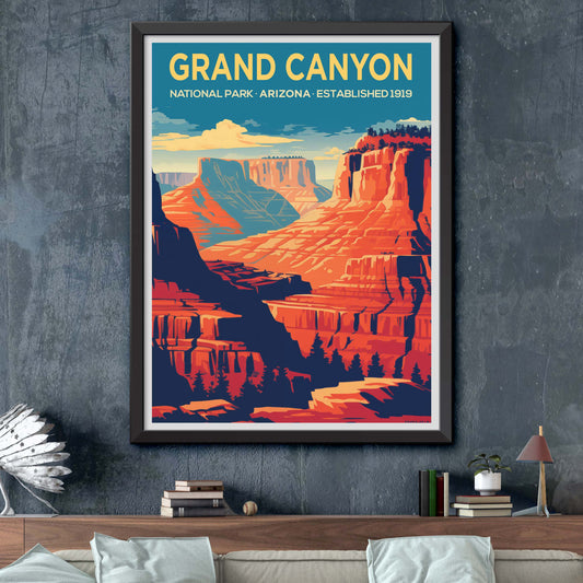 Grand Canyon Travel Print, Grand Canyon Poster Print, National Parks Wall Art