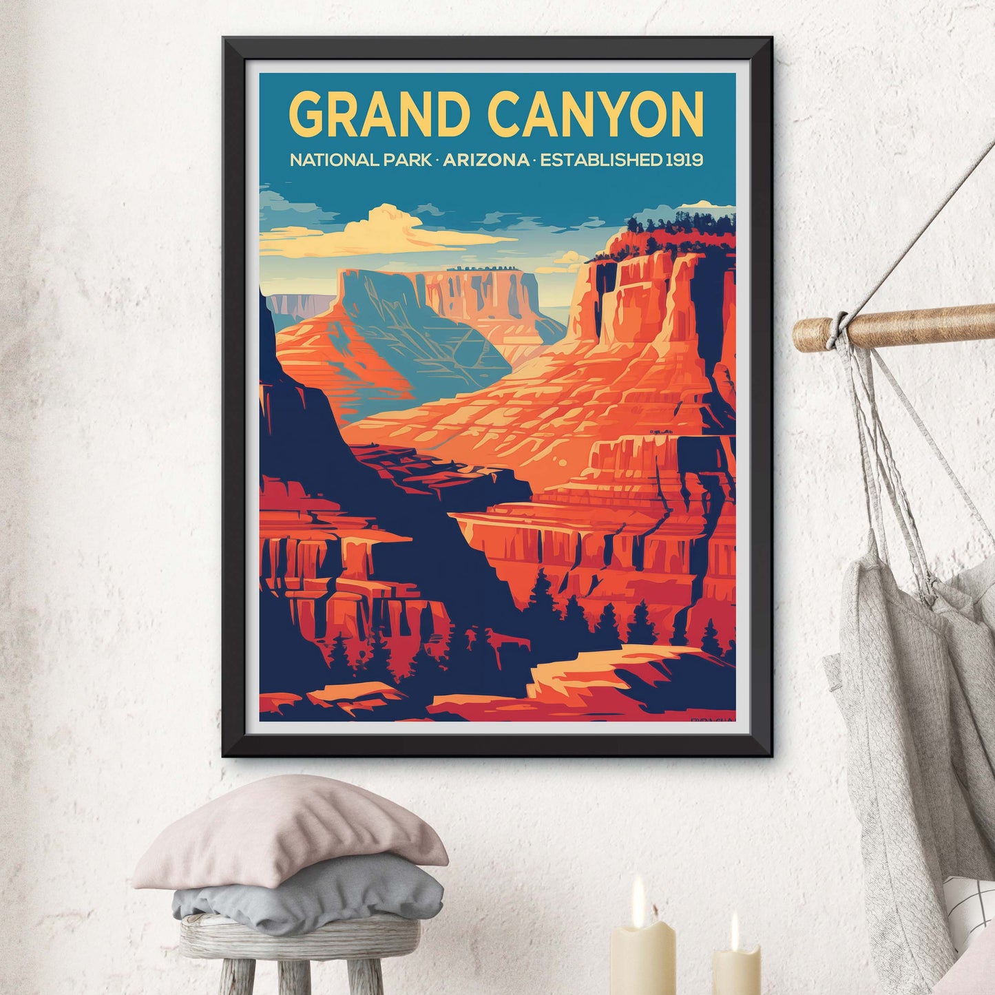 Grand Canyon Travel Print, Grand Canyon Poster Print, National Parks Wall Art