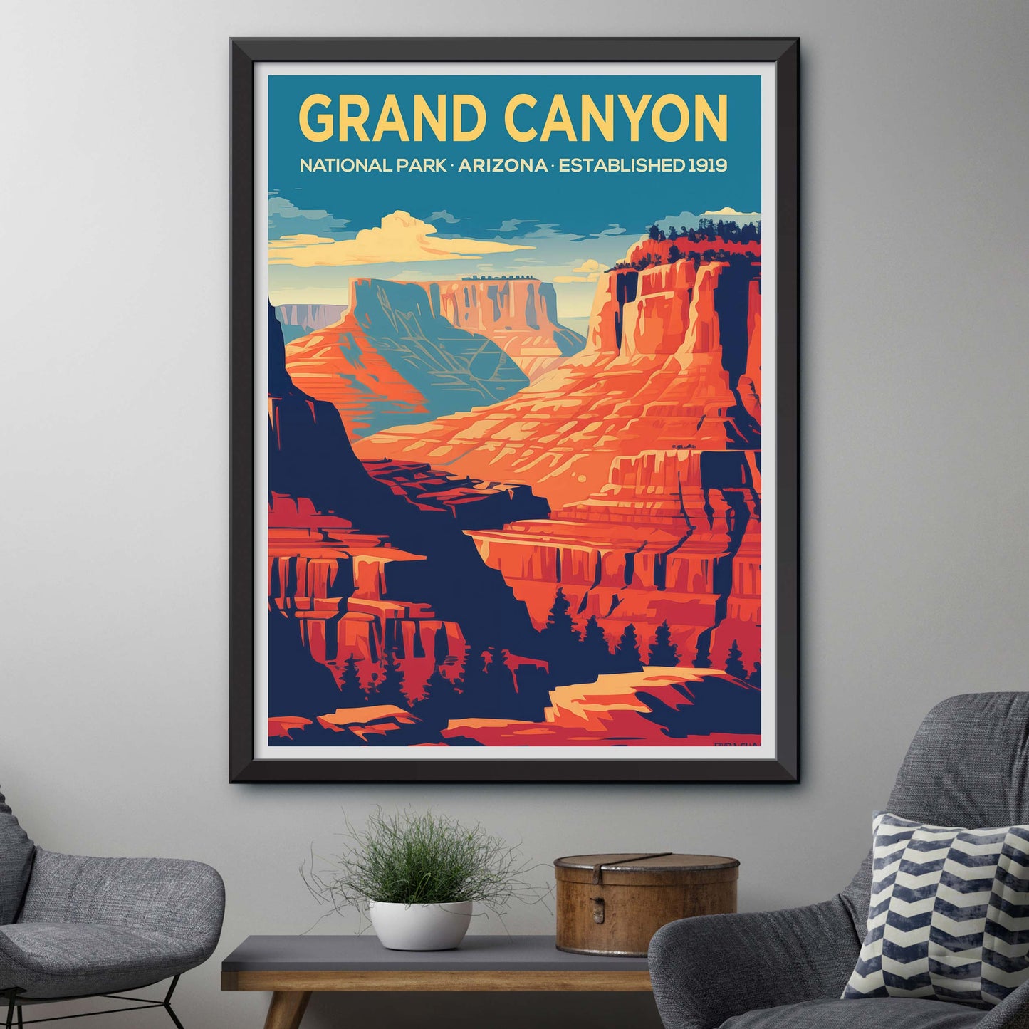 Grand Canyon Travel Print, Grand Canyon Poster Print, National Parks Wall Art