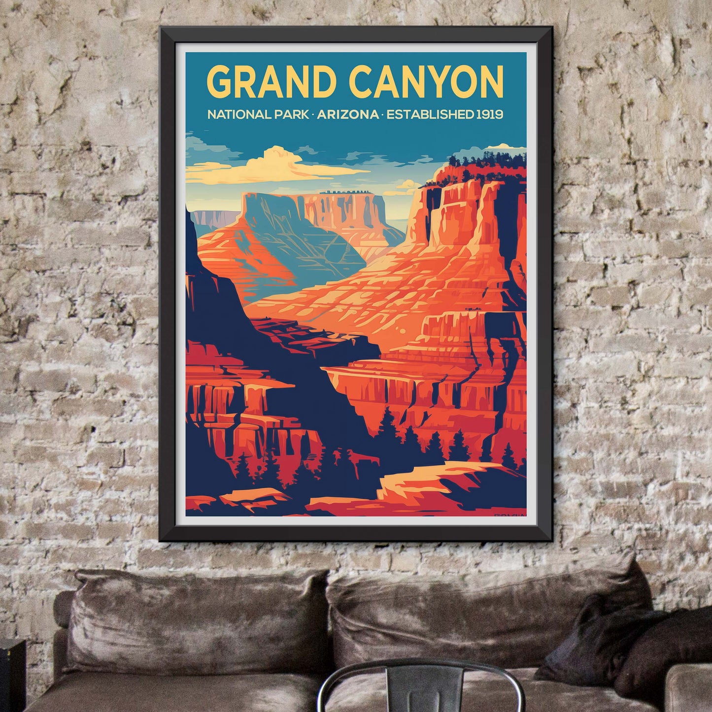 Grand Canyon Travel Print, Grand Canyon Poster Print, National Parks Wall Art