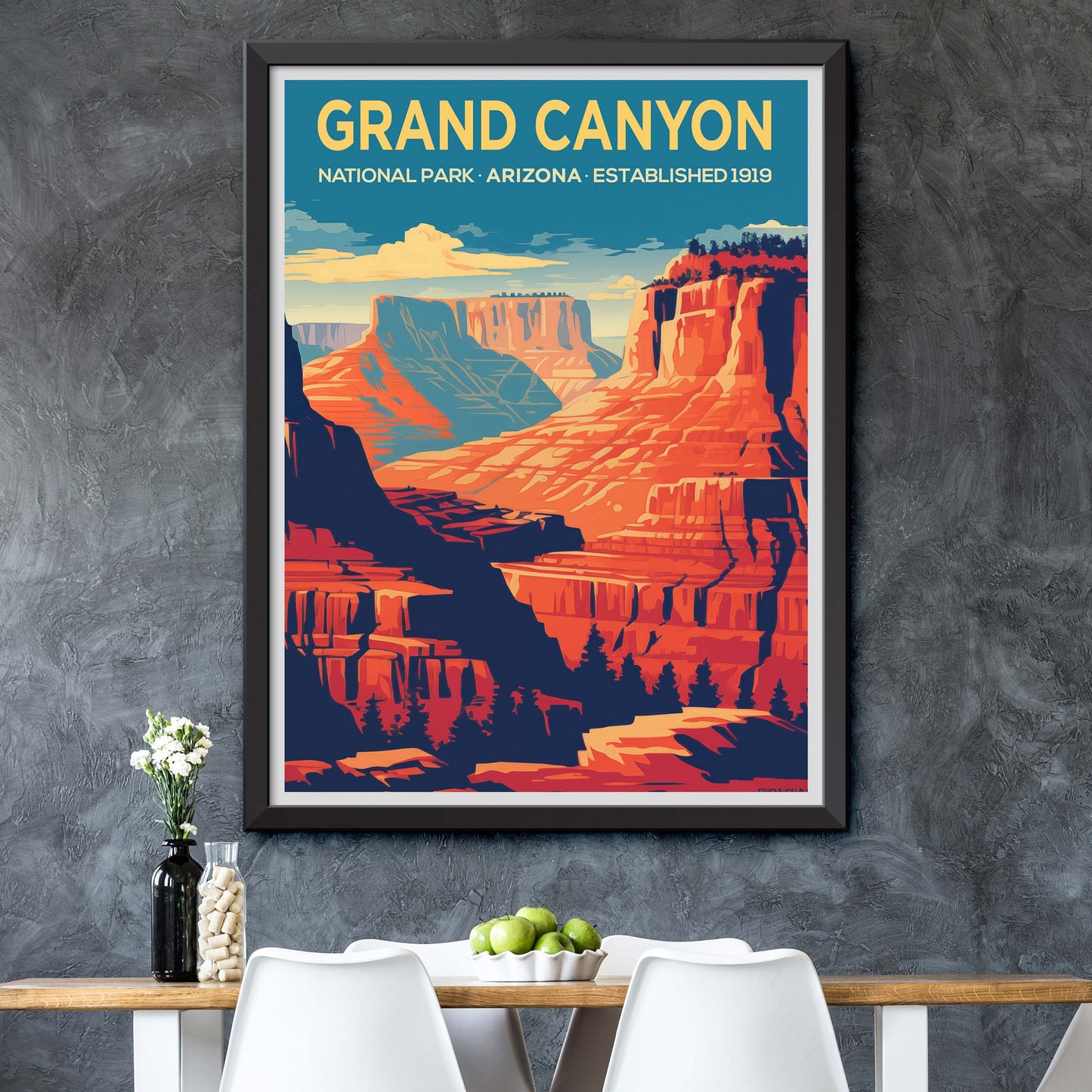 Grand Canyon Travel Print, Grand Canyon Poster Print, National Parks Wall Art