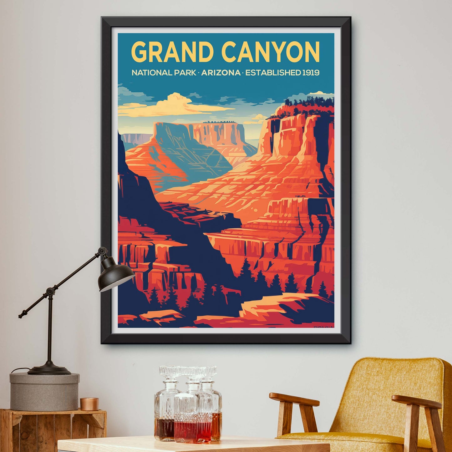 Grand Canyon Travel Print, Grand Canyon Poster Print, National Parks Wall Art