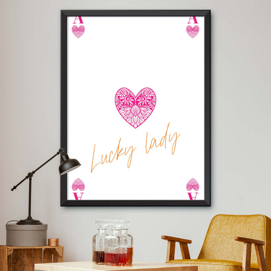 Pink Ace of Hearts Print