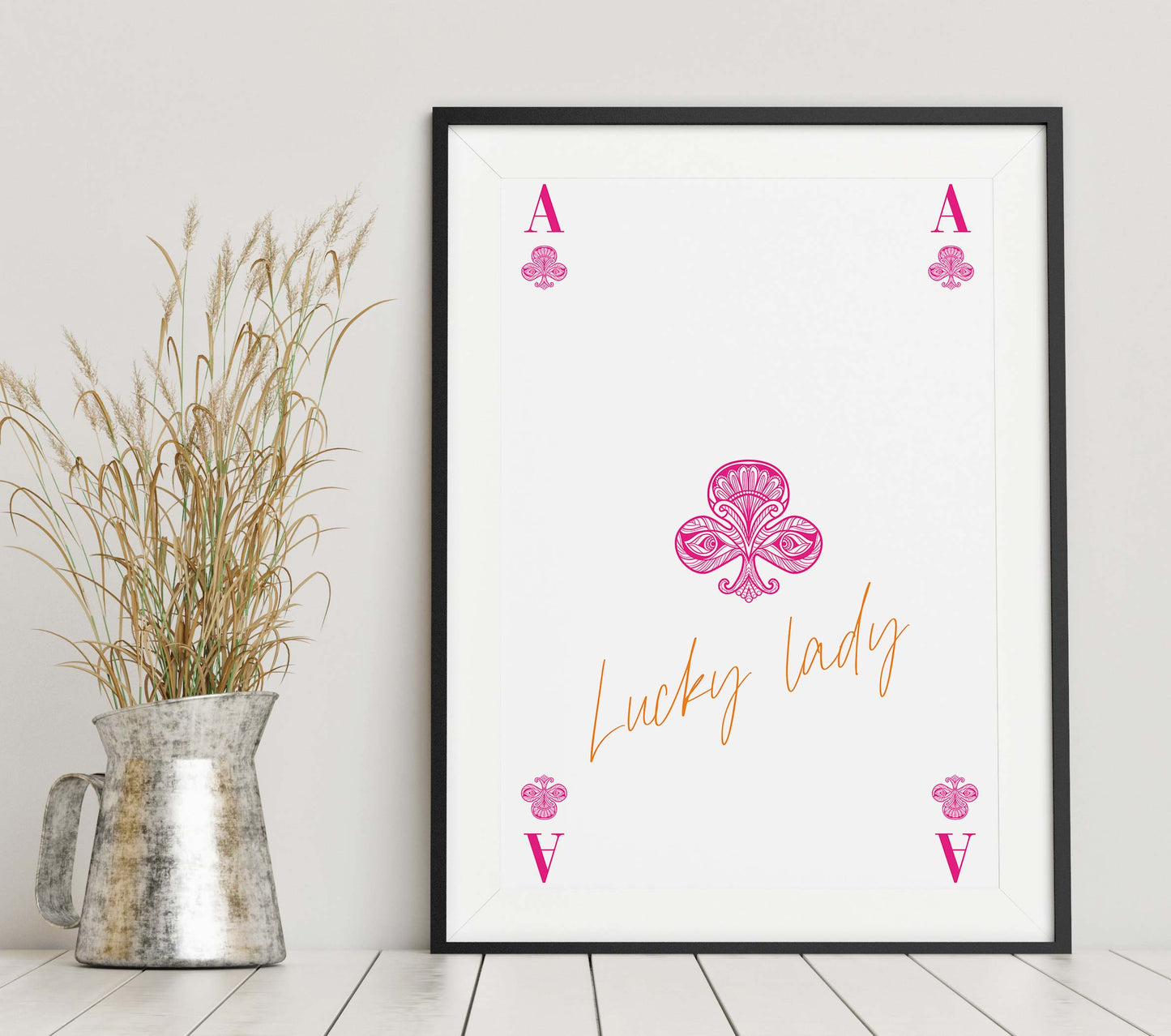 Pink Ace of Clubs Print