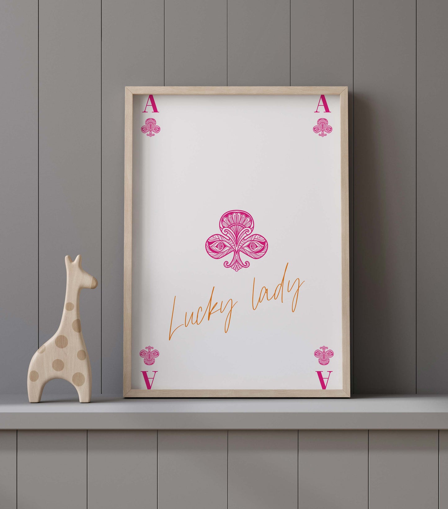 Pink Ace of Clubs Print