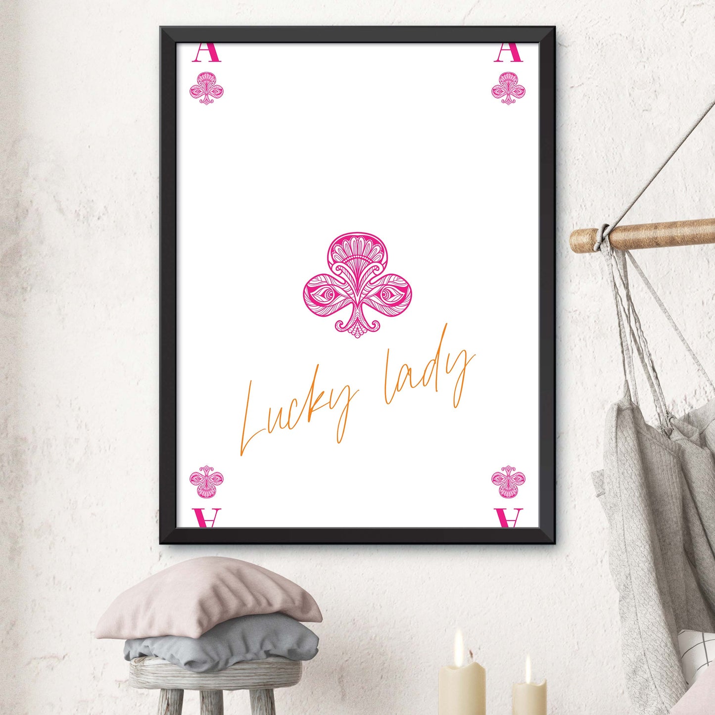 Pink Ace of Clubs Print