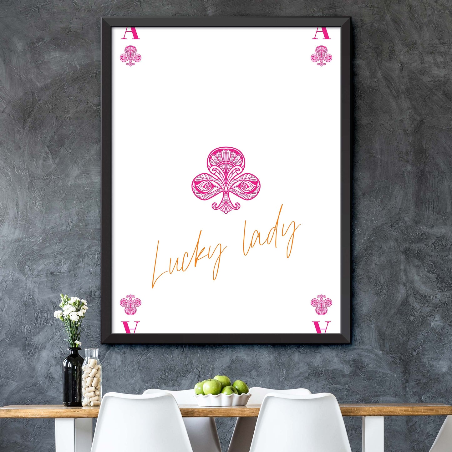 Pink Ace of Clubs Print