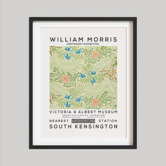 William Morris Print, Vintage Wall Decor, Exhibition Poster, Floral Wall Art, Flower Print, Home Decor, Larkspur