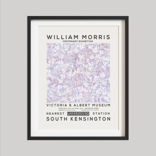 William Morris Print, Vintage Wall Decor, Exhibition Poster, Floral Wall Art, Flower Print, Home Decor, Holographic 03